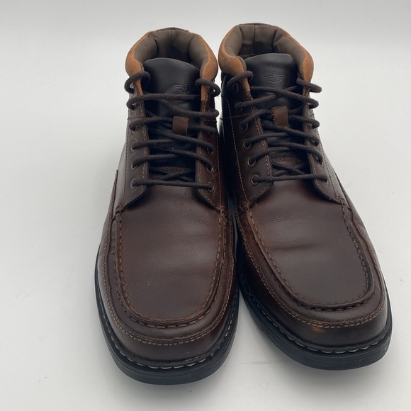 Dockers Dark Brown Leather Ankle Boots mens 11 office casual grandpa Y2K Work - Picture 4 of 13